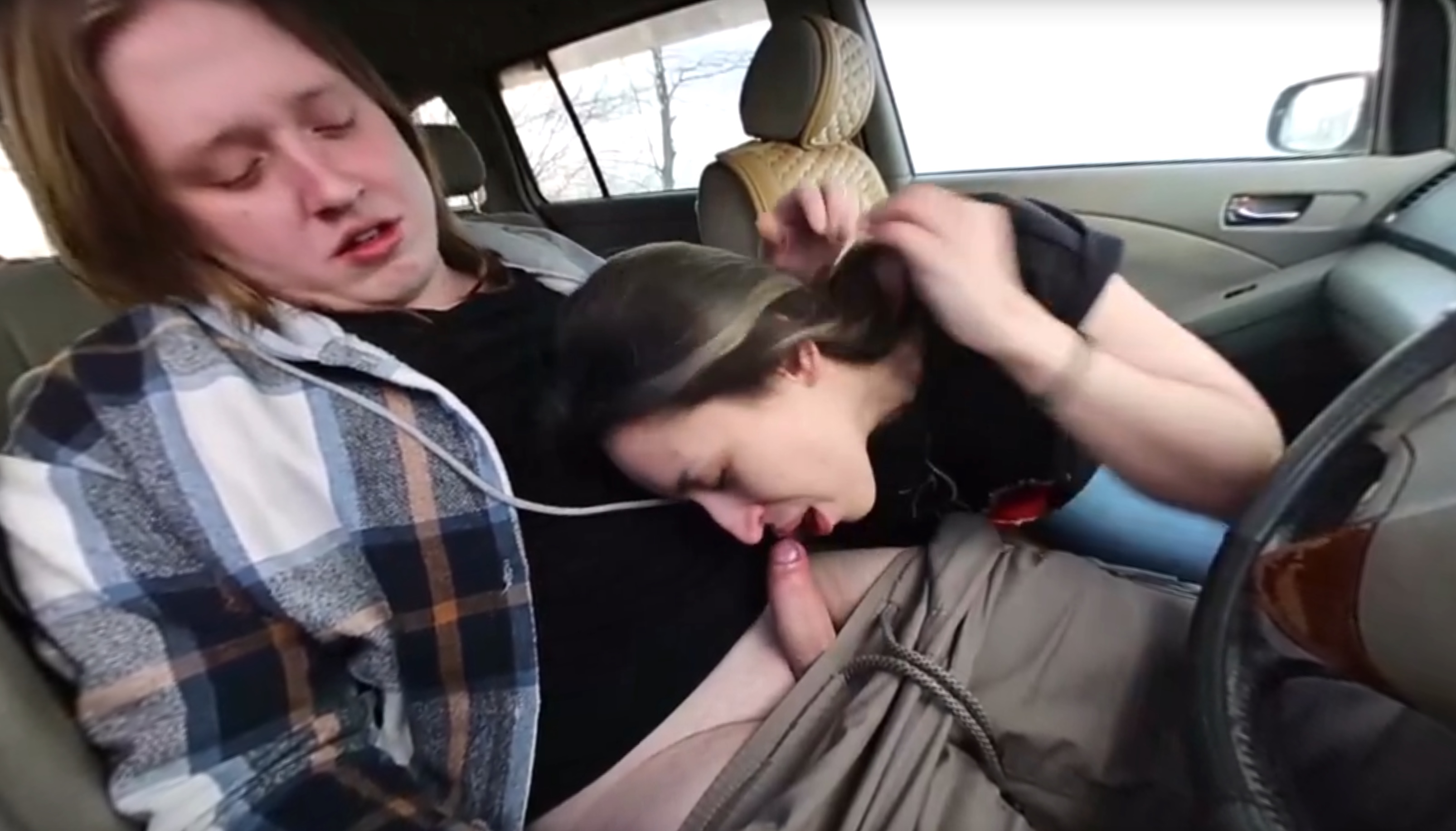 Big tits milf receives a blowjob in a car from a POV perspective in 4K outdoors by VRXClouds