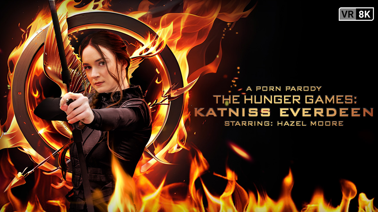 Hazel Moore as Katniss Everdeen performs a POV blowjob outdoors in this VR Conk cosplay parody with 60 FPS.