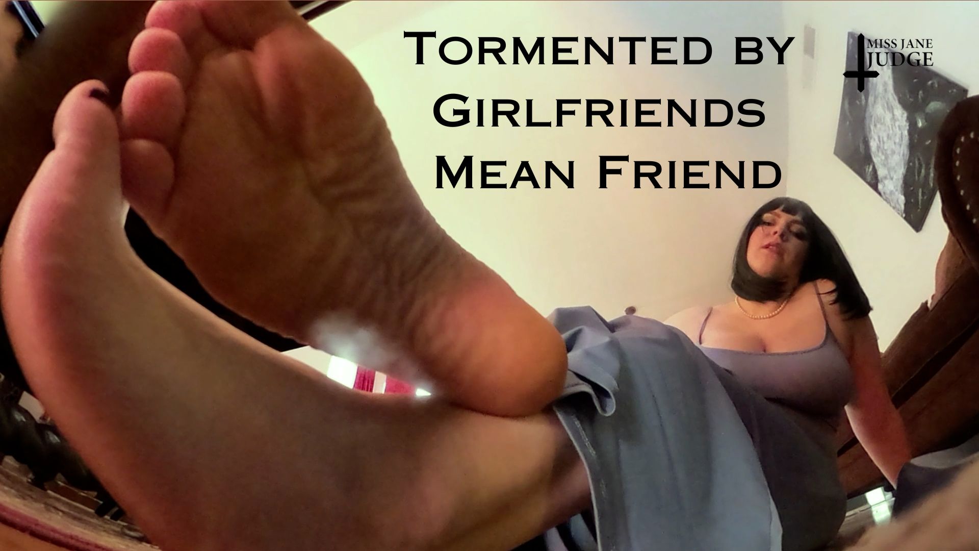 Brunette Jane Judge in high heels torments the viewer in a POV 4K VR scene produced by Jane Judge.
