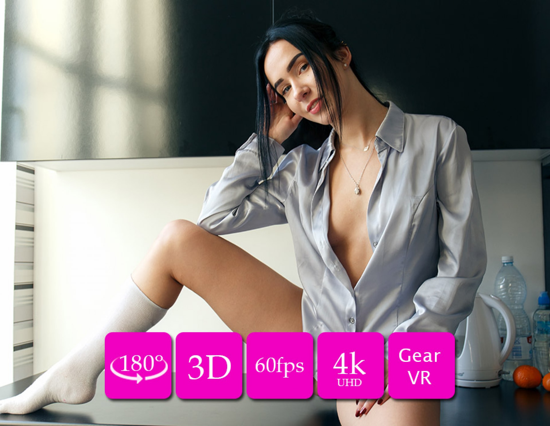 Natasha performs a solo solo play in a POV setting for this 180 degree 4K VR video