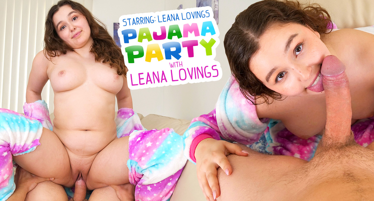 Leana Lovings performs a blowjob and dirty talk in a POV VR scene ending in orgasm