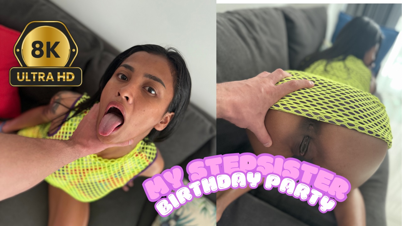 Fon Harper performs a blowjob and anal sex in a step family fantasy scene filmed in 4K VR POV.