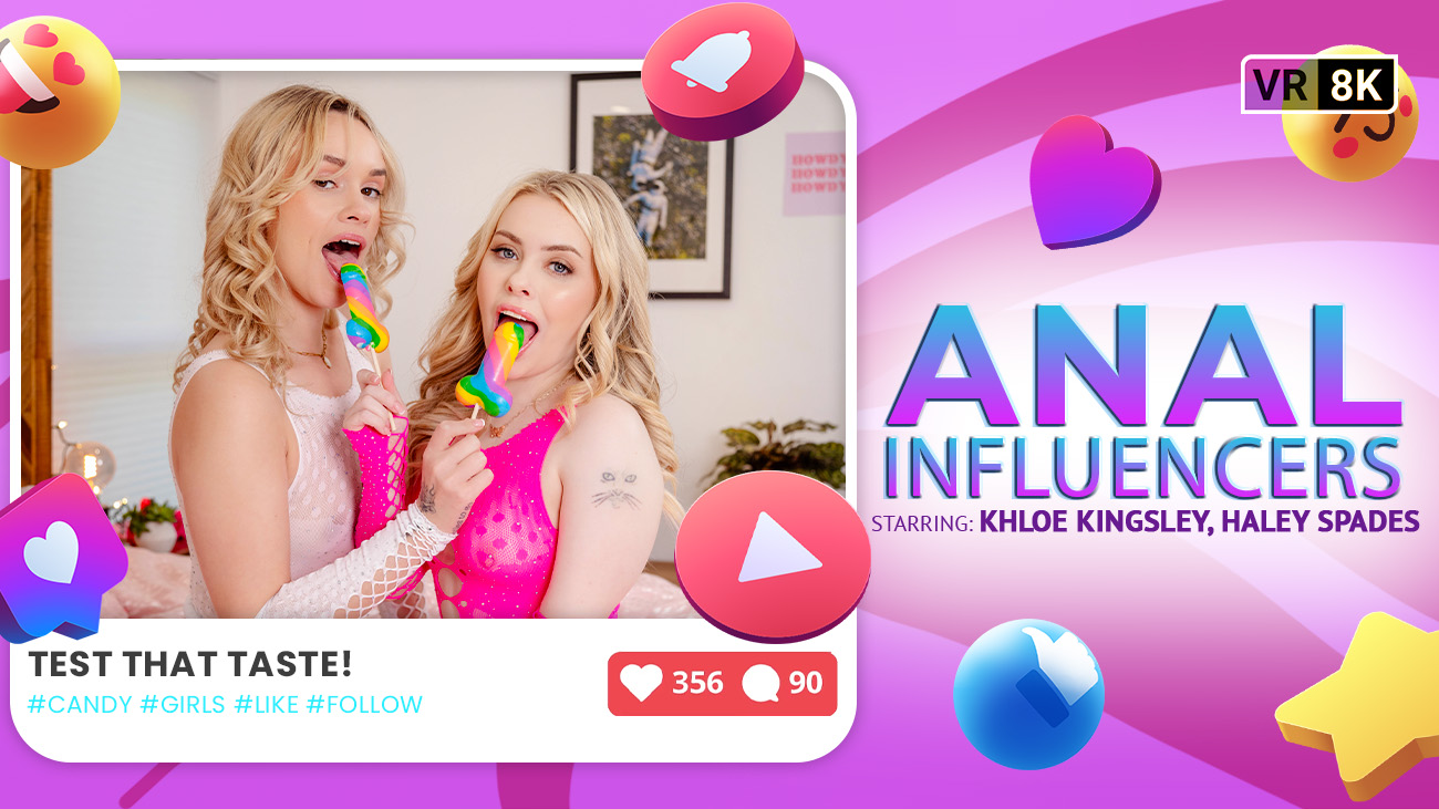 Haley Spades and Khloe Kingsley perform group sex and blowjobs in VR Bangers 8K POV video