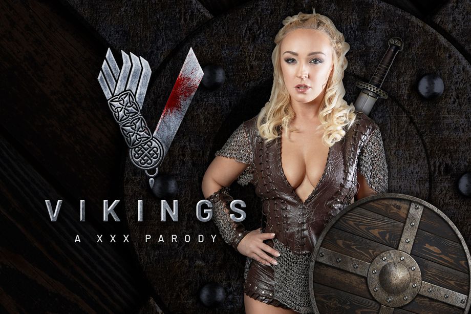Amber Deen cosplaying as a Viking performs a POV blowjob in 4K 60 FPS VR