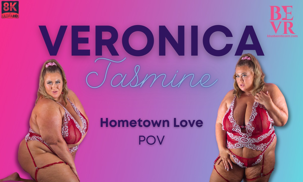 Veronica Jasmine performs a solo POV scene in 4K resolution with 60 frames per second for an immersive Hometown Love experience.