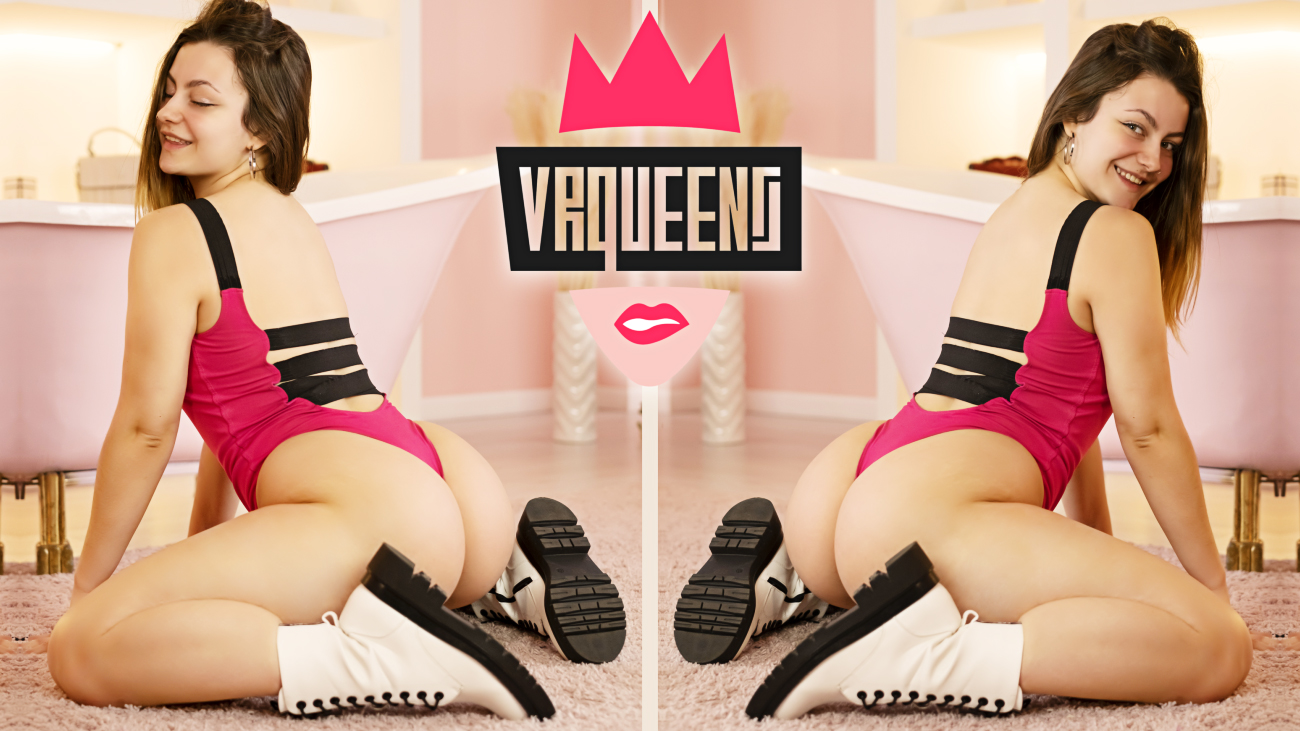 Alisha VRQueens twerks in a solo softcore VR scene filmed in POV with a bubble butt focus at 60 FPS