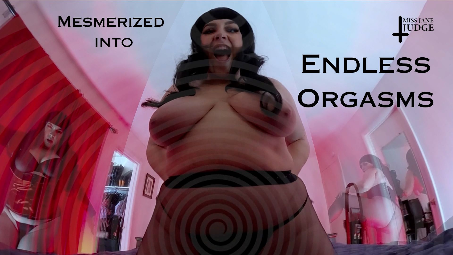 Jane Judge performs a solo fetish scene in 4K VR, featuring big tits and intense orgasms in a premium production setting.