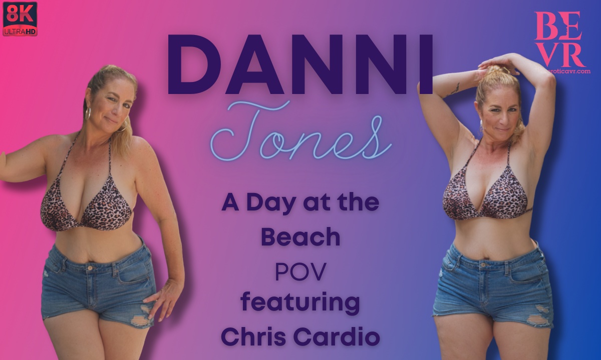 Danni Jones gives a POV blowjob on the beach in this mature 60 FPS VR video by BlushErotica