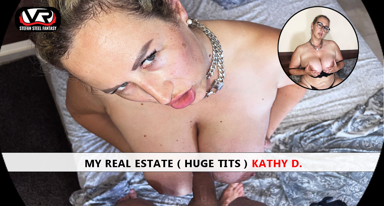 Kathy Deep performs a POV blowjob and titty fuck in a real estate office with Stefan Steel Fantasy in 4K VR.