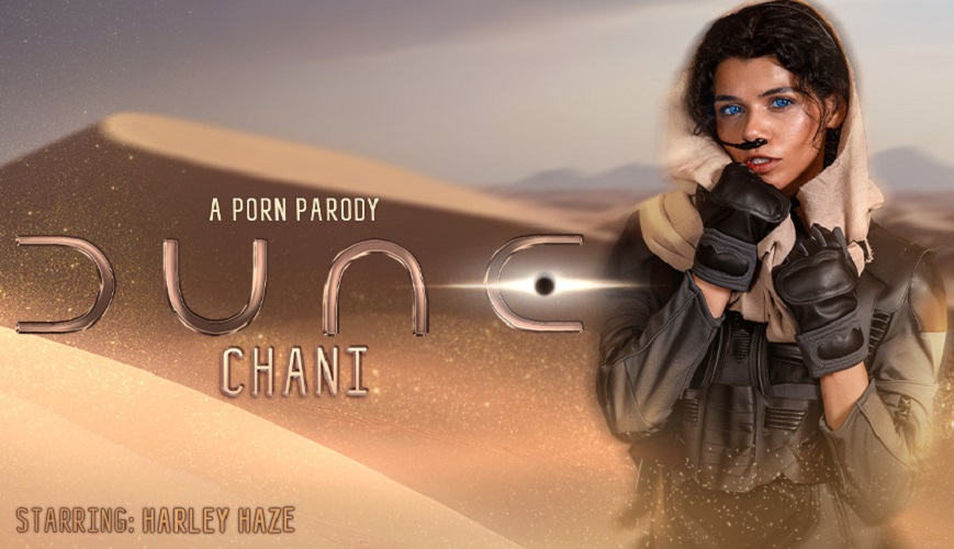 Brunette Harley Haze cosplays Chani in a desert POV scene produced in 4K VR by VR Conk