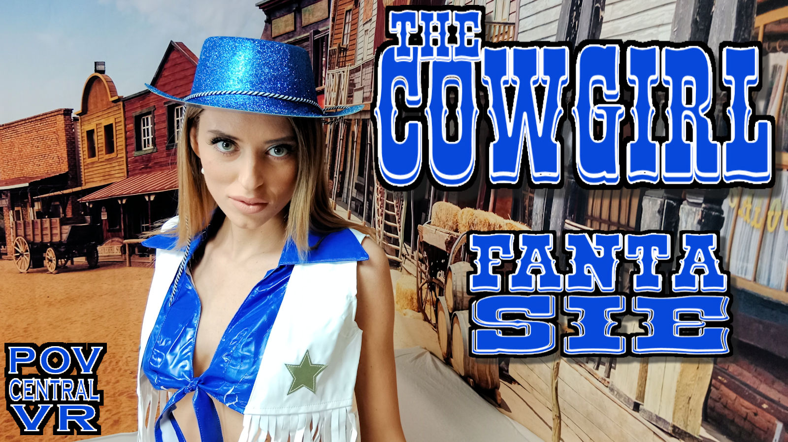 Fanta Sie performs a POV blowjob in a cowgirl setting with 4K 180 degree VR passthrough technology.