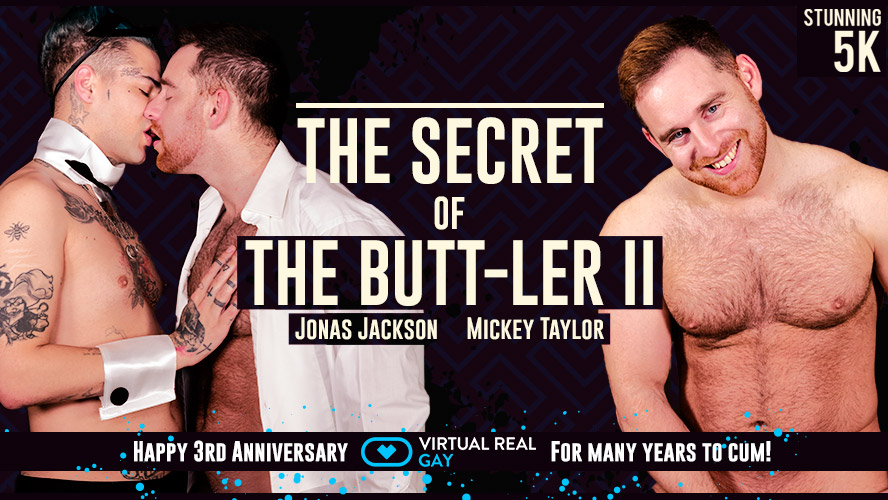 Jonas Jackson and Mickey Taylor perform anal and blowjob acts in a VR POV scene with 60 FPS bear content from VirtualRealGay.