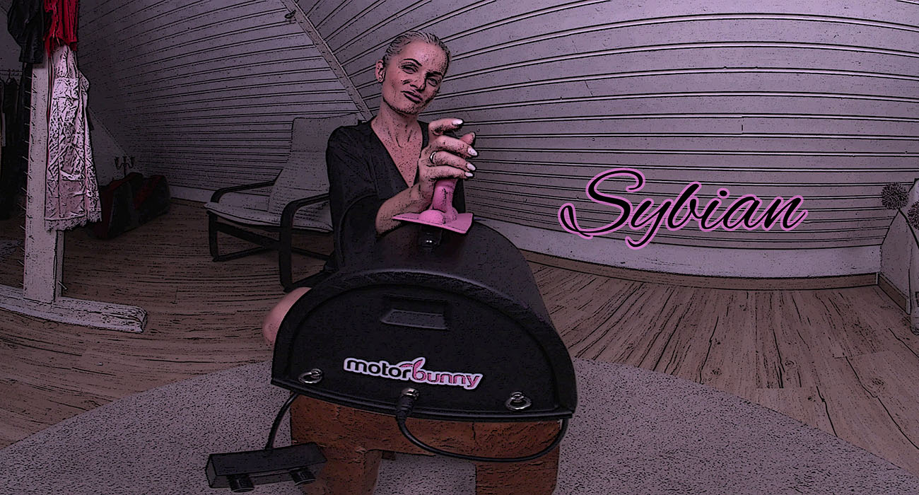 Sabdeluxe performs a solo sybian ride in a mature fetish setting, captured in 4K POV VR passthrough.