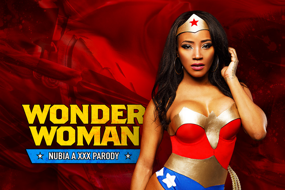 Kiki Minaj as Wonder Woman Nubia performs a POV blowjob and anal in a VR cosplay scene with 60 fps resolution.