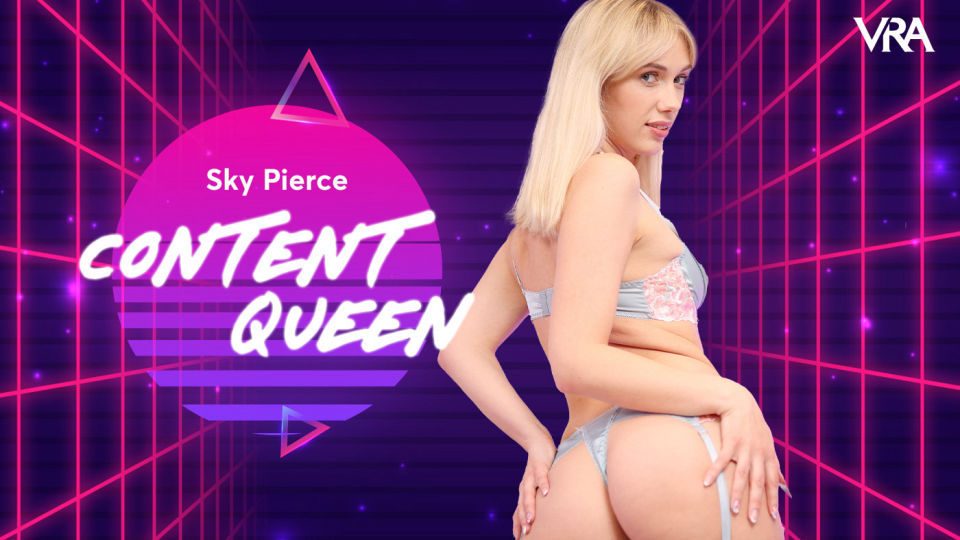 Sky Pierce masturbates in a solo POV VR scene filmed at 60 FPS with 180 degree views for VRAllure.