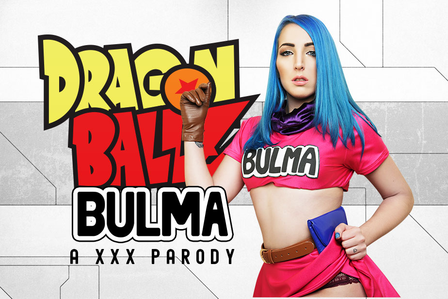 VR POV scene featuring Liz Rainbow in Bulma cosplay performing oral sex in high definition 60 FPS