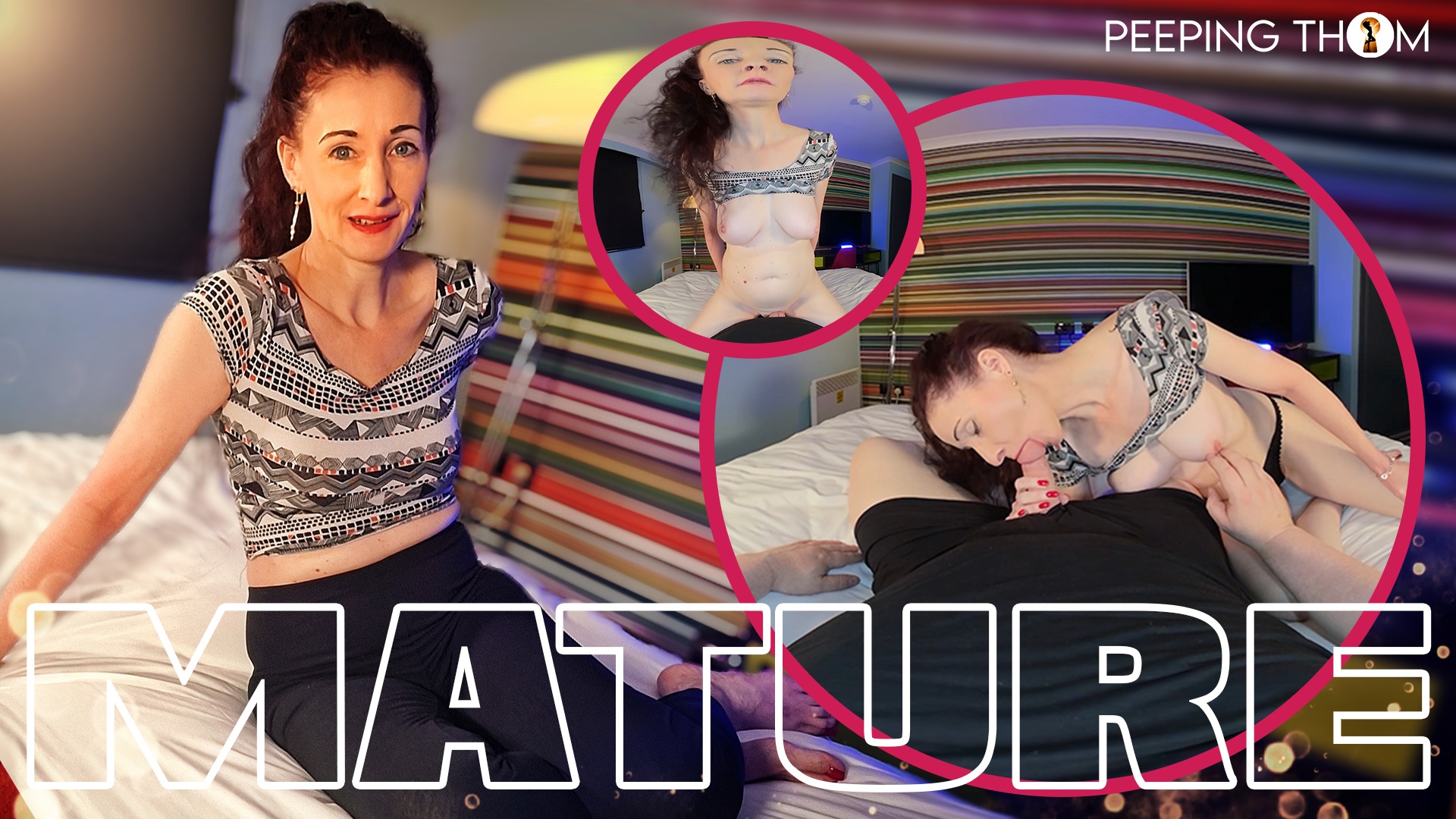 Scarlet performs a blowjob in a hotel room during this 4K POV VR video by Peeping Thom.