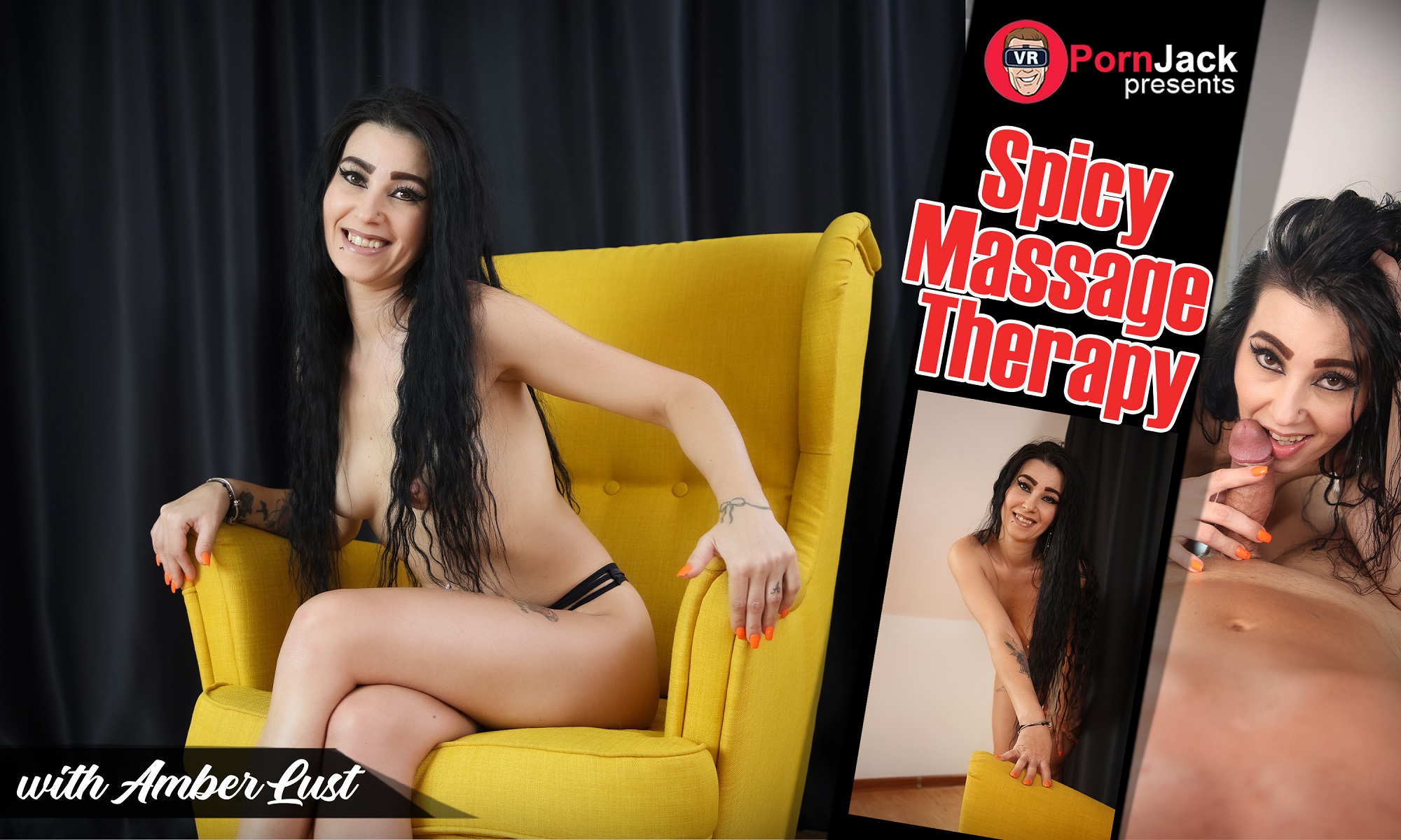 Amber Lust performs a spicy massage and blowjob in this VRPornJack 4K POV video recorded at 60 FPS.