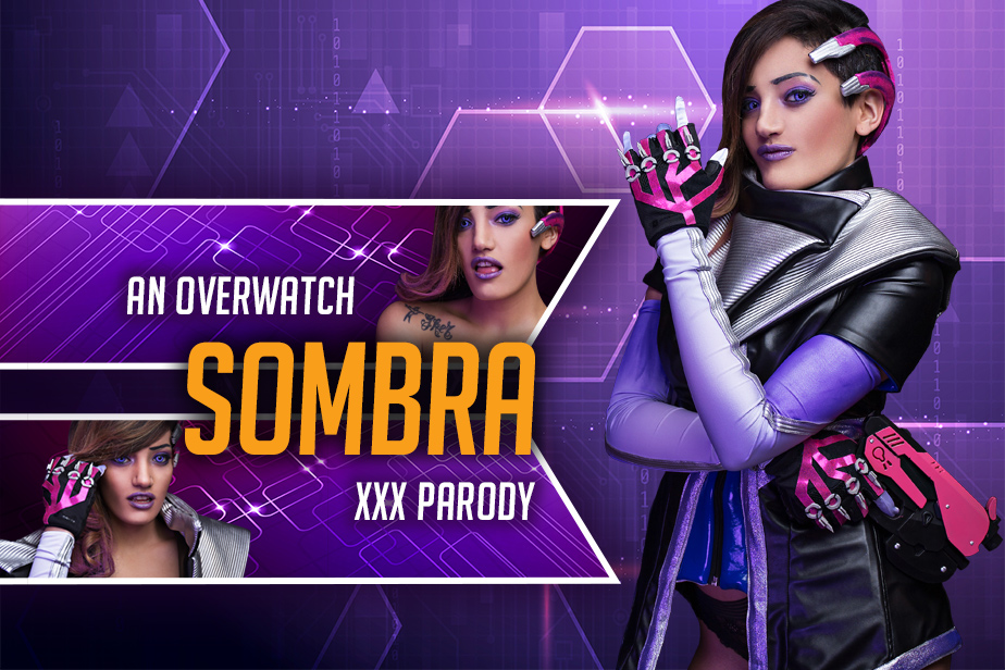 Penelope Cum cosplaying Sombra performs oral sex in a VR POV scene filmed in 60 frames per second.