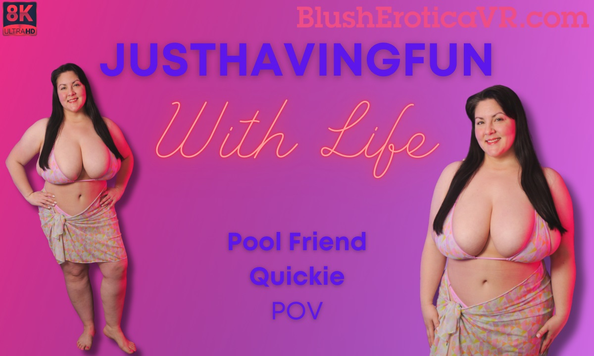 Quickie performs a solo POV action in a premium 4K 60 FPS VR scene with large breasts.