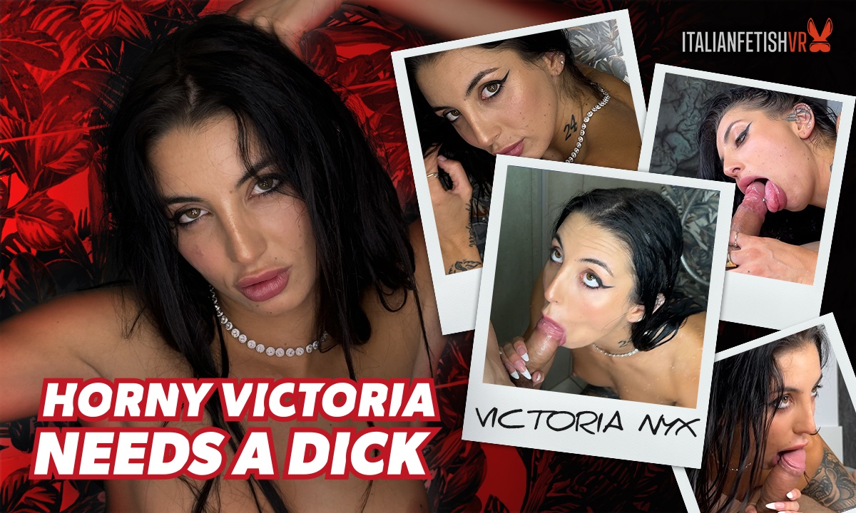 Brunette Victoria Nyx performs a POV blowjob in 4K VR fetish content by ItalianFetishVR.