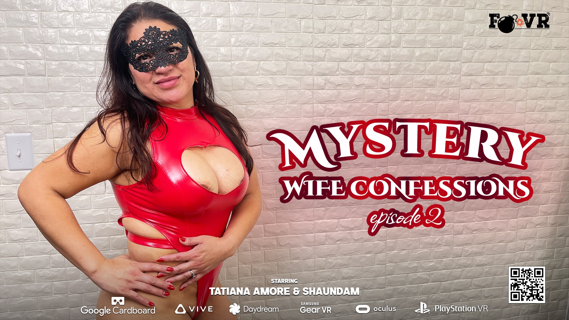 Brunette Tatiana Amor performs an interracial POV blowjob in a 4K VR scene from FBOMB Mystery Wife Confessions EP 2