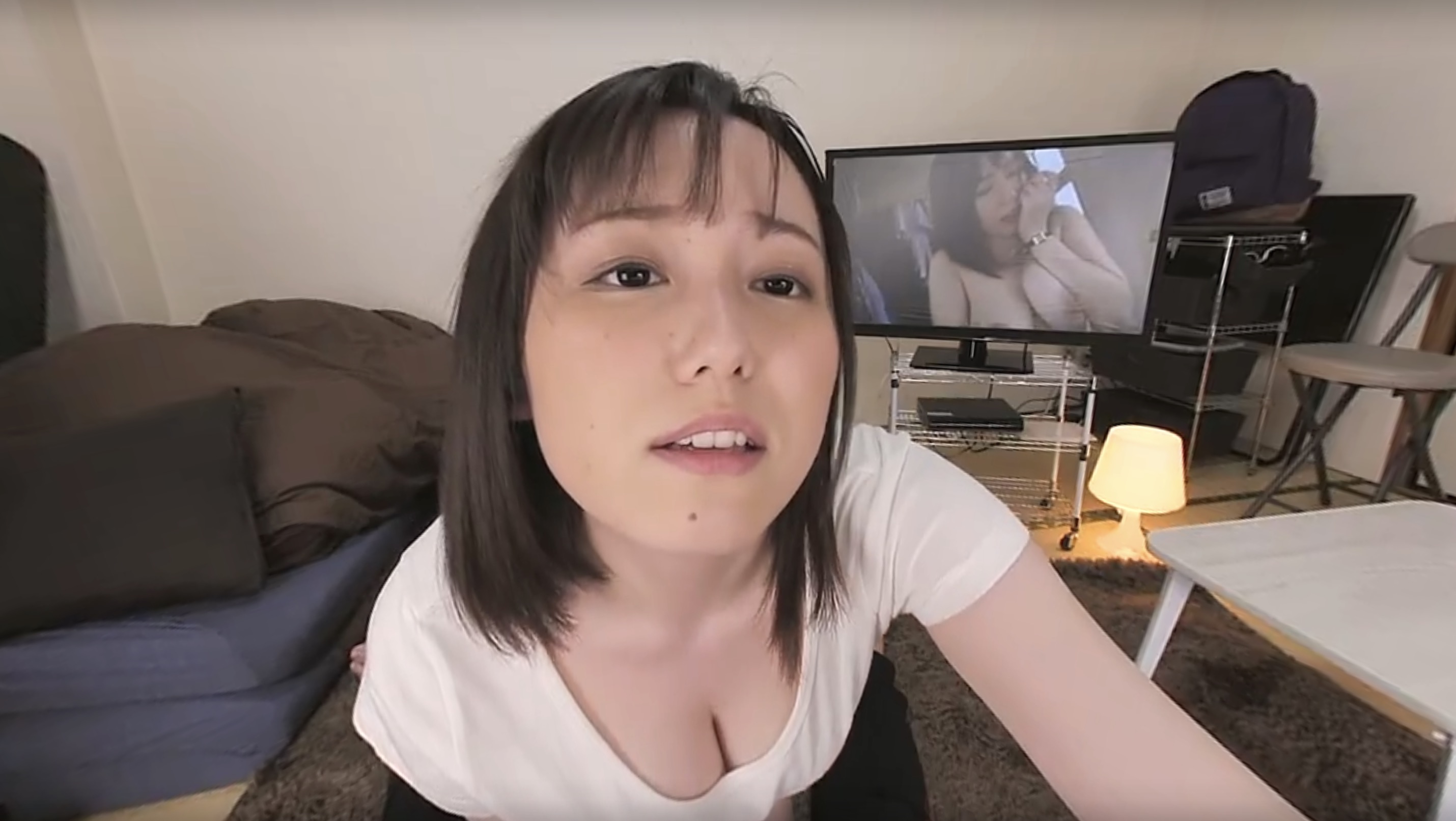 JAV actress Nene Tanaka performs a blowjob in a realistic POV scene captured in 4K VR at 60 frames per second.