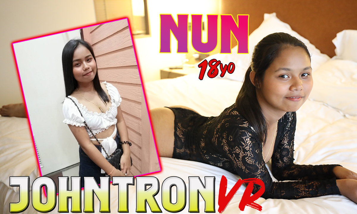 NUN performs a POV blowjob in a Thai student setting, featuring JohnTronVR 4K VR content with 60 FPS playback.