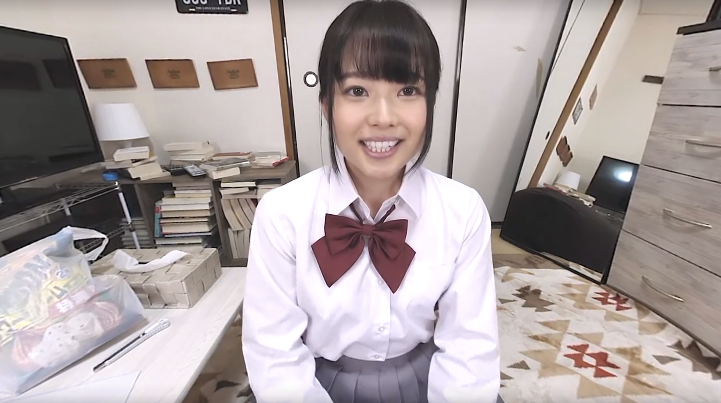 Brunette Chiharu Miyazawa performs a POV scene in 4K resolution for this ChinChinVR production featuring 60 FPS playback.