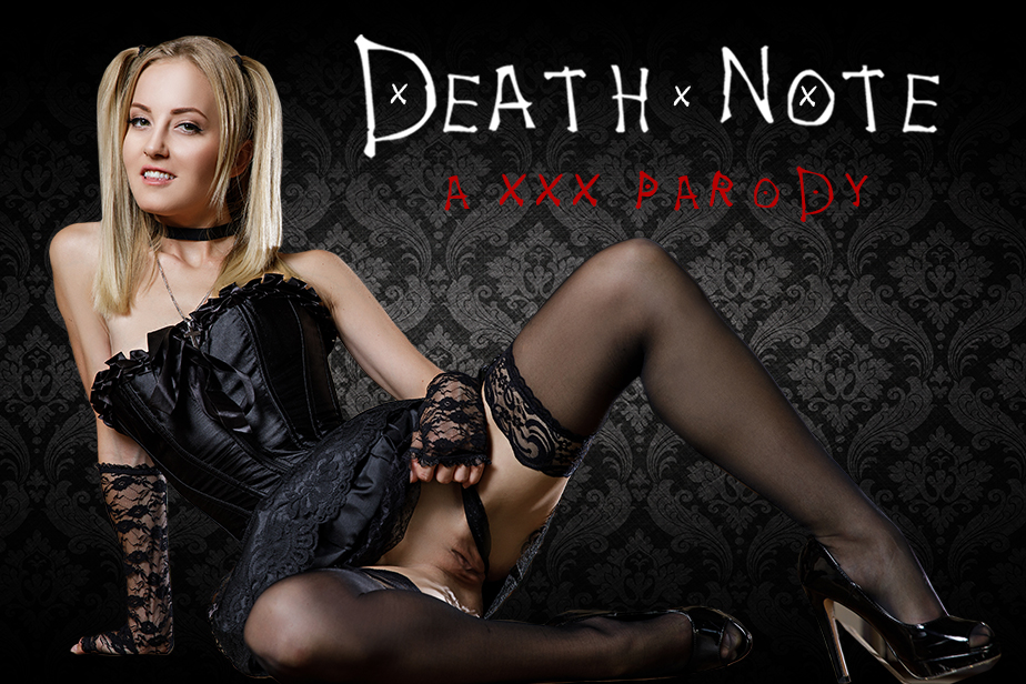 Sicilia Model as Misa Amane performs a POV blowjob in a Death Note parody, featuring 60 FPS VR production and European cosplay.