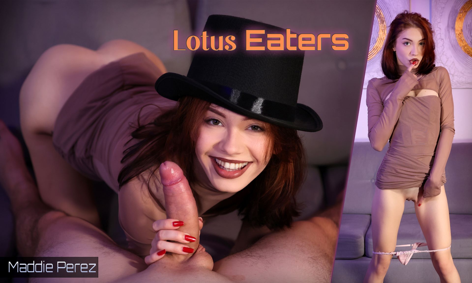 Maddie Perez performs a POV blowjob and kiss in this 60 FPS VR scene by VRoomed