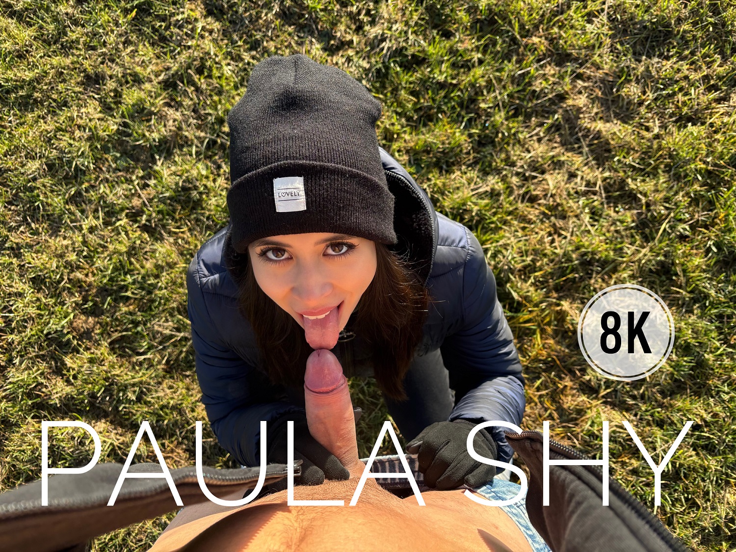 Paula Shy performs a POV blowjob outdoors during a trip in 4K VR for PS-Porn.