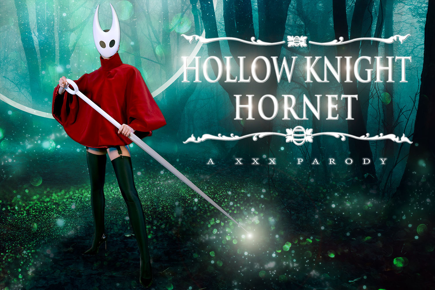 Stacy Cruz as Hornet performs a POV blowjob in Hollow Knight cosplay with 60 FPS VR video game parody production