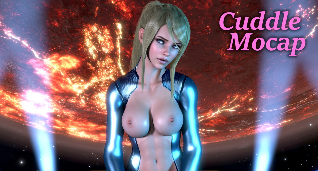 POV scene of a bounty hunter in sci-fi cosplay engaging in explicit activity in orbit, filmed in 4K and 90 FPS by Cuddle Mocap.