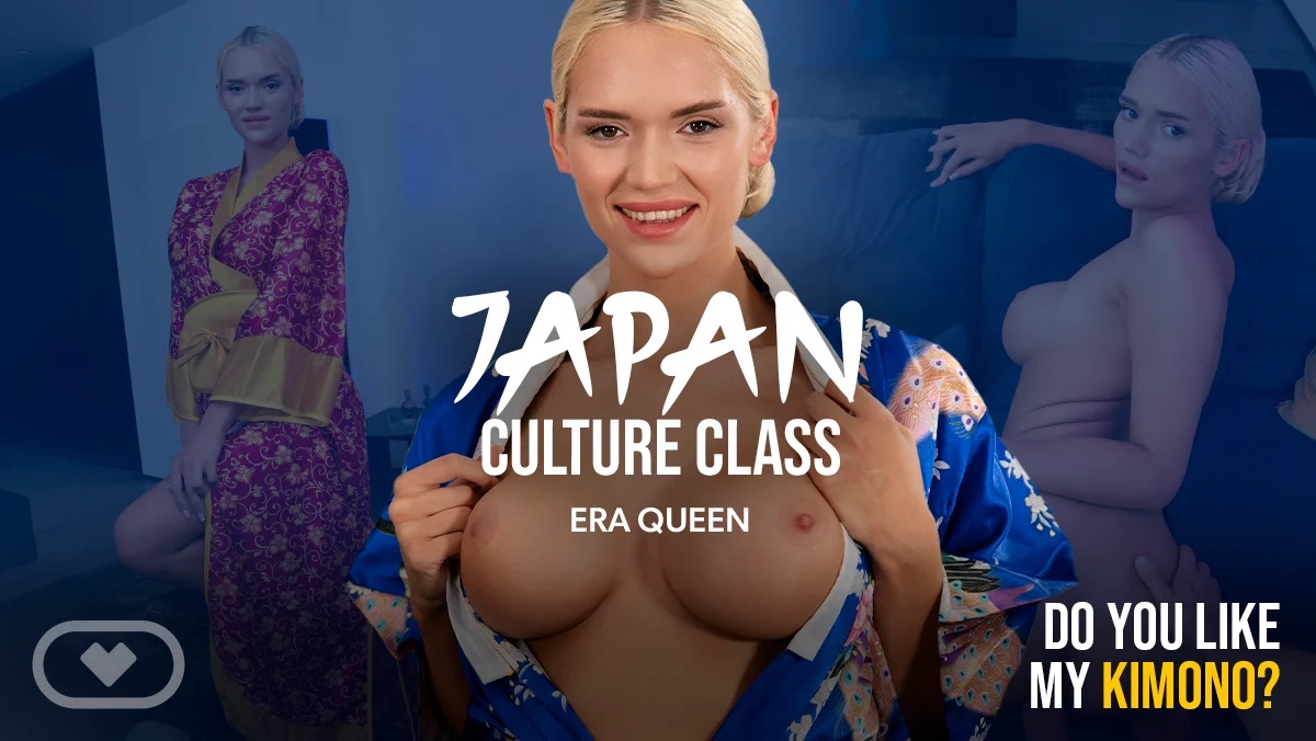 Era Queen in a Japanese classroom setting performs oral and breast stimulation in this 60 FPS VR passthrough experience by Virtual Real Porn.