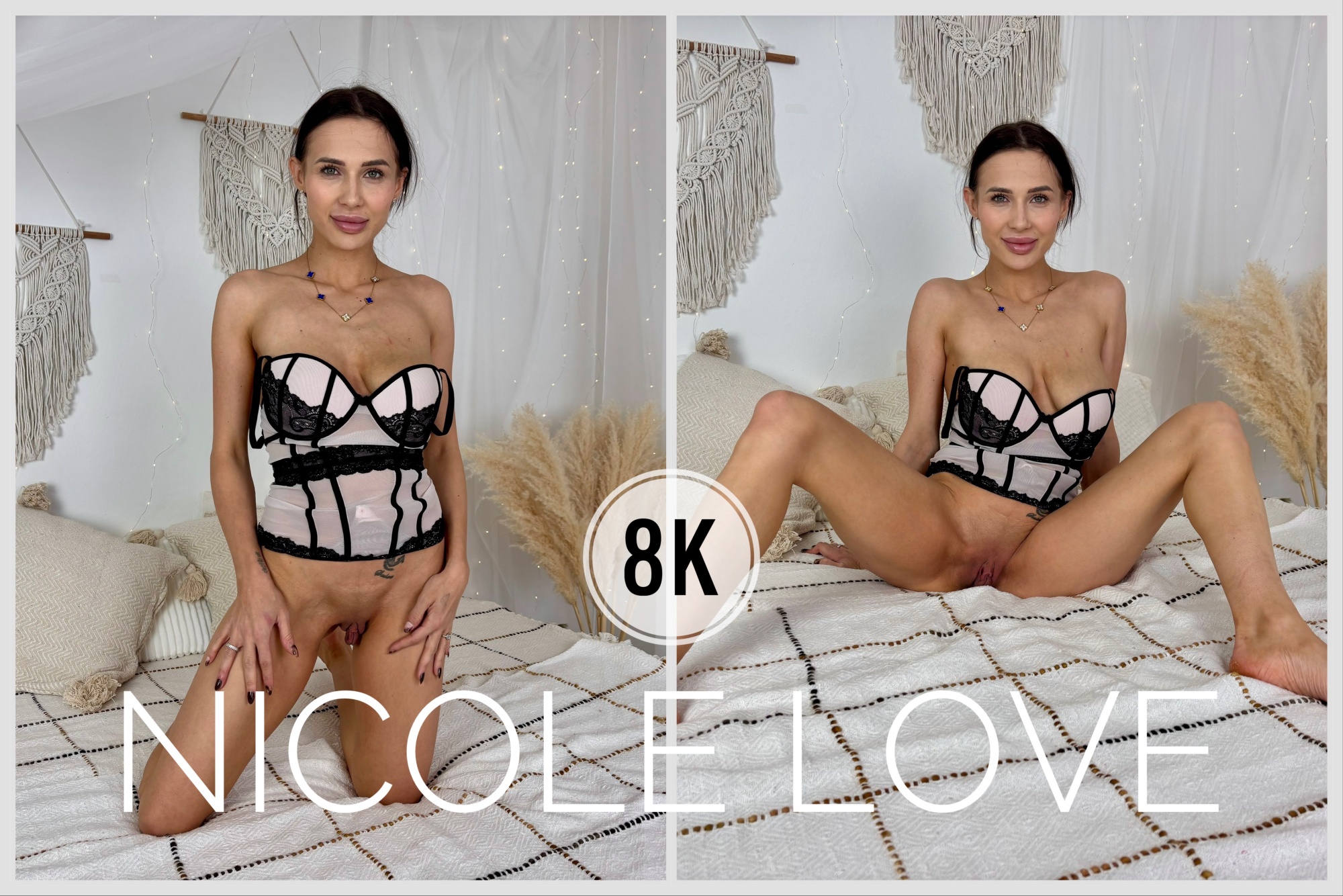 Nicole Love in lingerie performs a solo masturbation scene in a 4K VR POV setting with 60 FPS video quality.