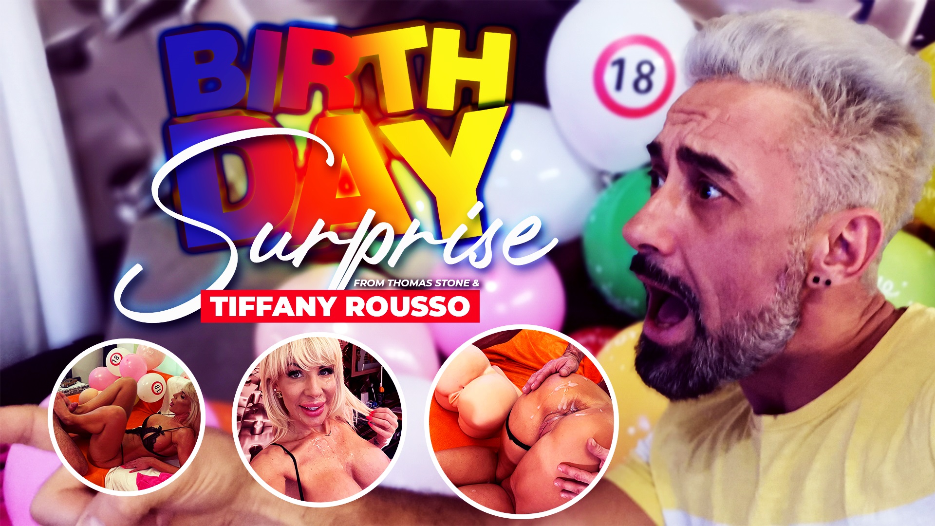Tiffany Rousso performs group sex and footjob in Mugur’s World VR non POV 60 FPS birthday surprise scene