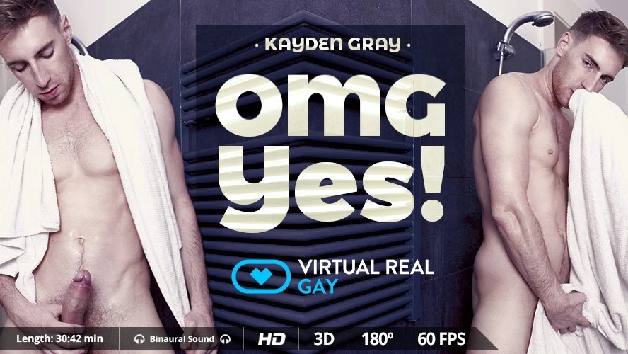 Kayden Gray performs a solo in a VR POV video with 4K resolution and 60 FPS from VirtualRealGay.