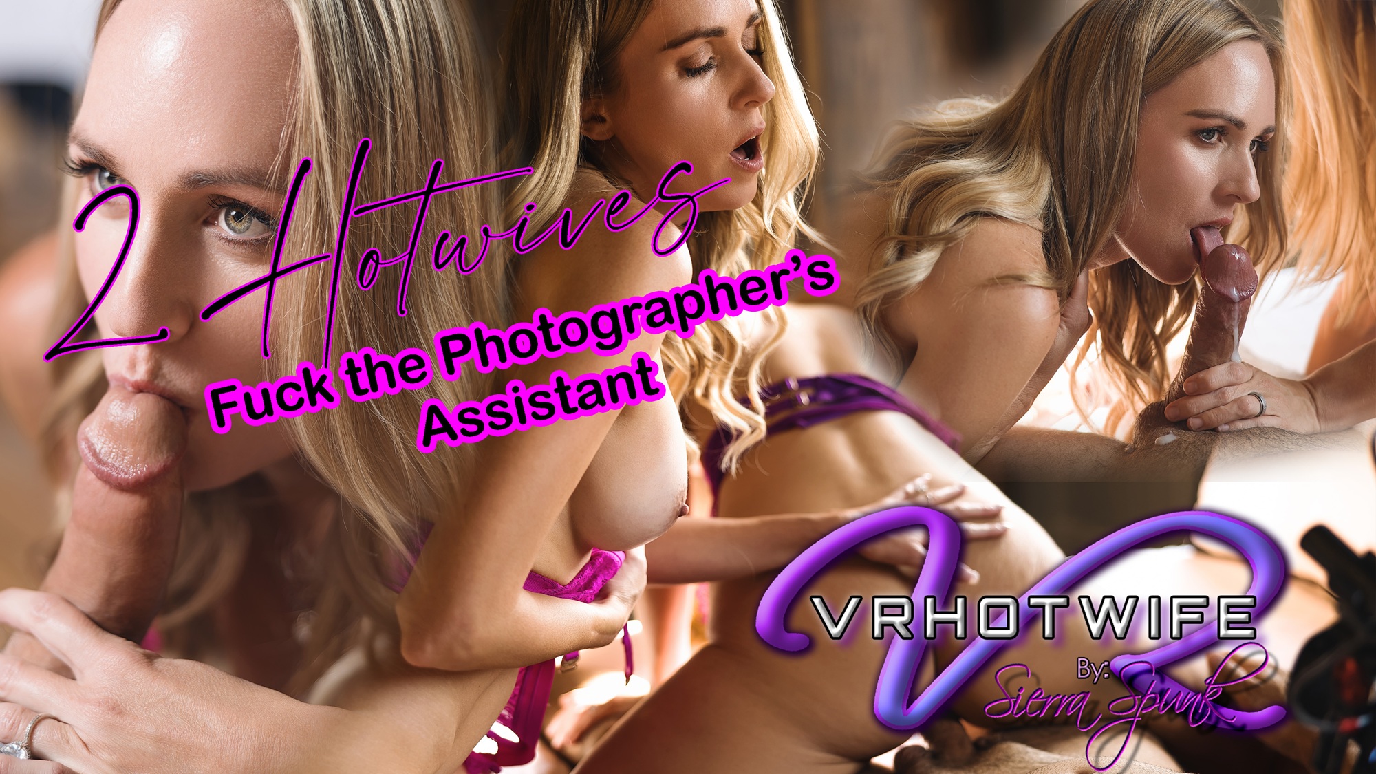 Ashley Sultry and Sierra Spunk perform group sex with a photographer assistant in this 4K VR POV scene filmed at 60 FPS