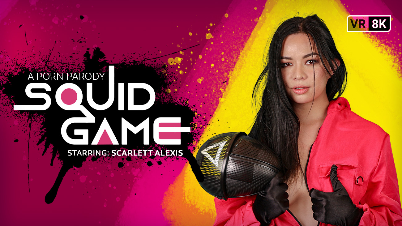 Scarlett Alexis in a squid game cosplay performs a POV titty fuck in 4K VR.