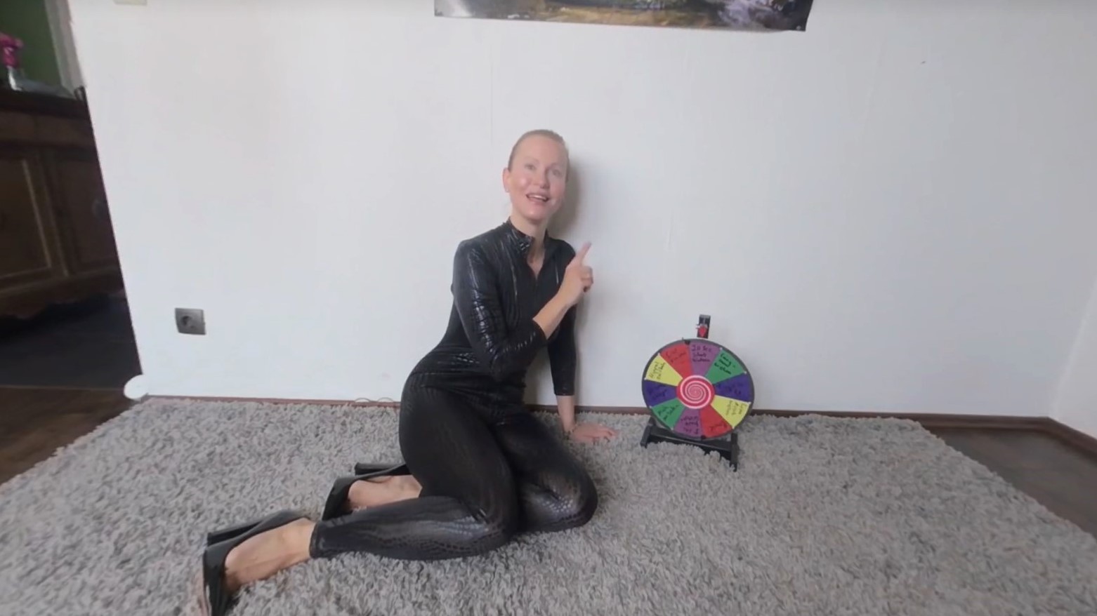 Blonde Hexe uses a spinning wheel for solo femdom VR POV action in 4K.