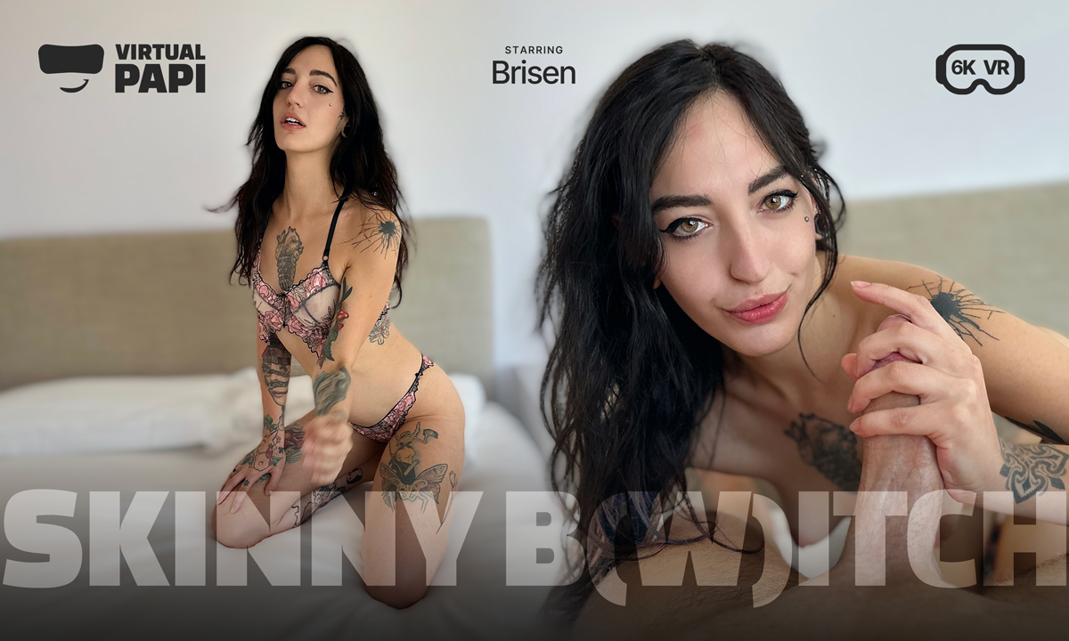 Brisen LeStrange performs a POV blowjob in a European setting, featuring 4K resolution and 60 FPS VR passthrough quality.