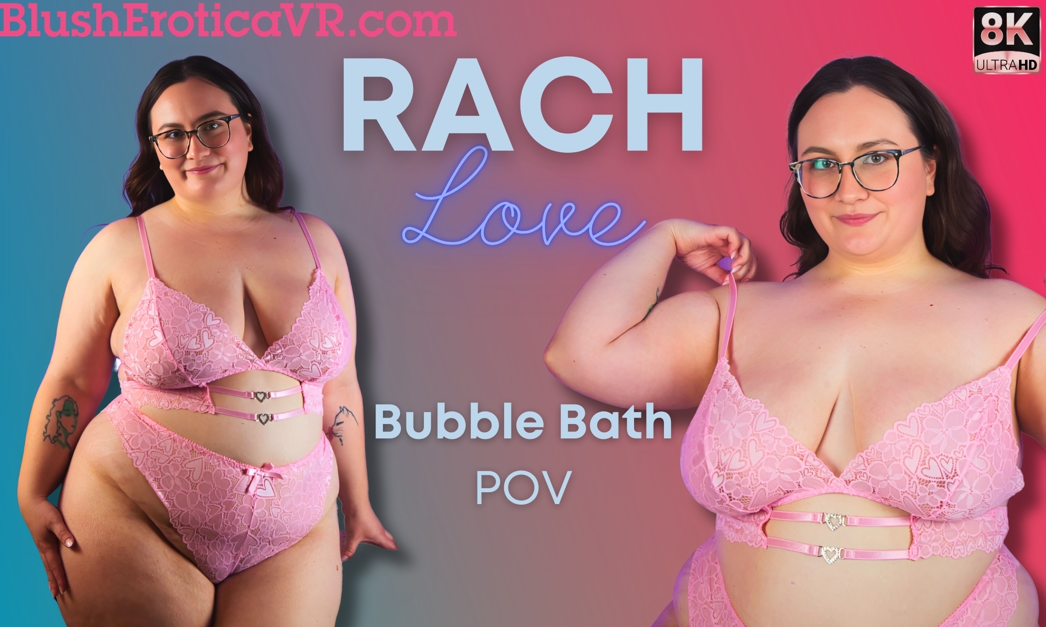 Rach Love solo in a bubble bath POV with big tits in 4K VR.
