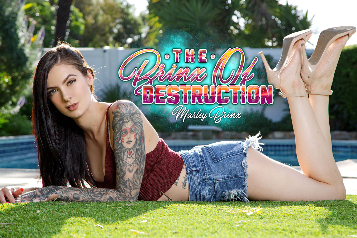 Marley Brinx performs a POV blowjob in a 4K VR scene by BadoinkVR