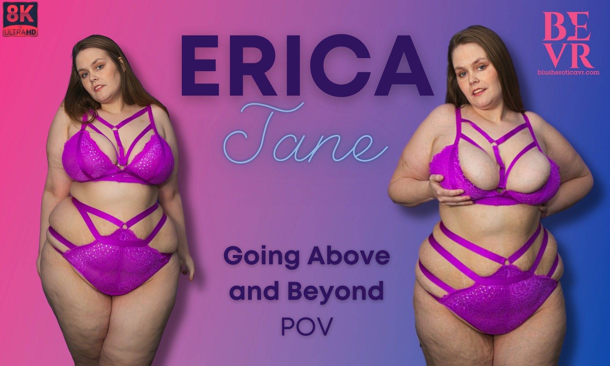 Erica Jane performs a solo VR roleplay in a bedroom setting featuring 4K resolution and 60 FPS technical specifications.
