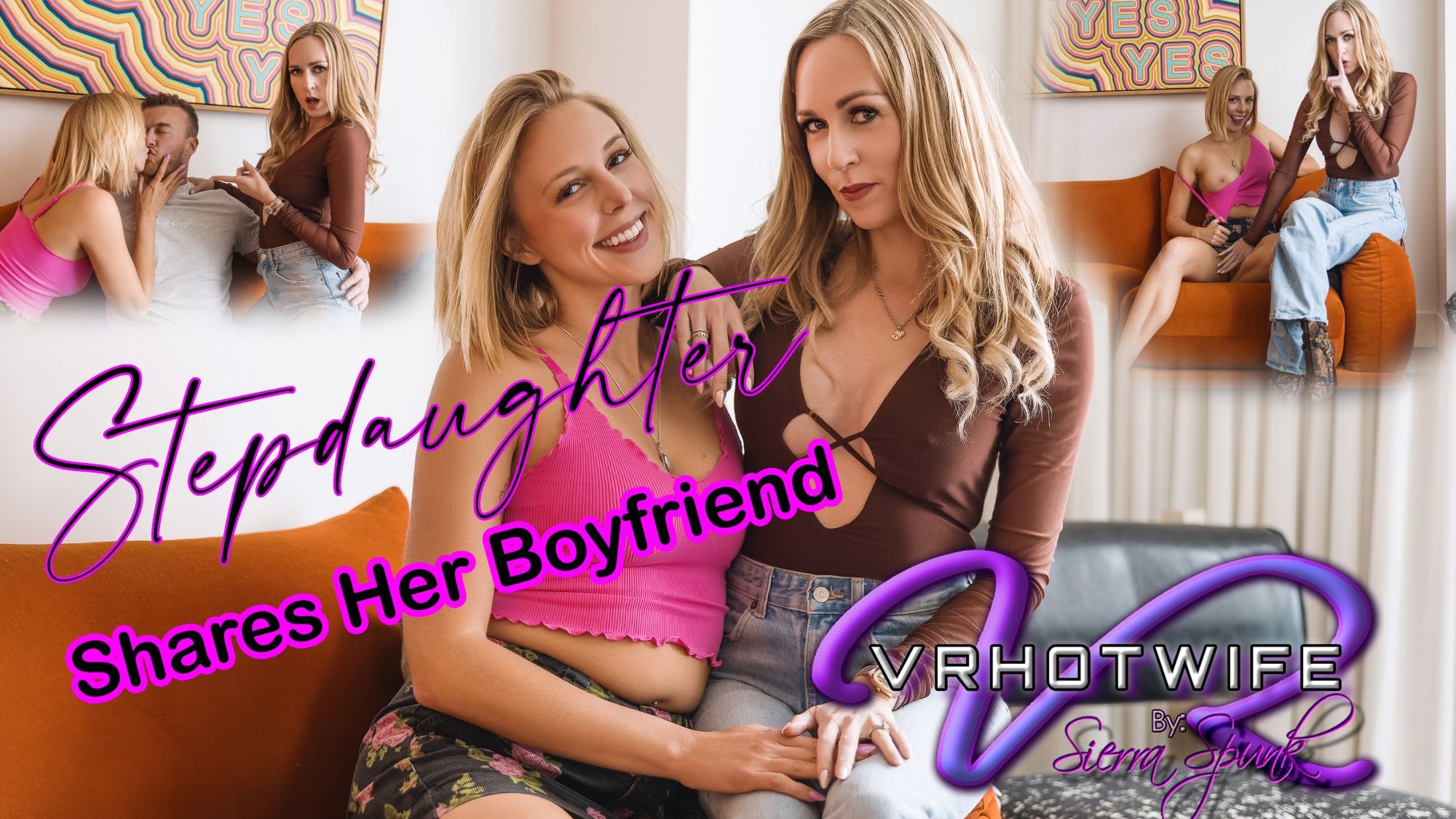 Lovely Lo and Sierra Spunk in a step family fantasy with group sex and blowjob action in this 60 FPS VRHotwife VR video.