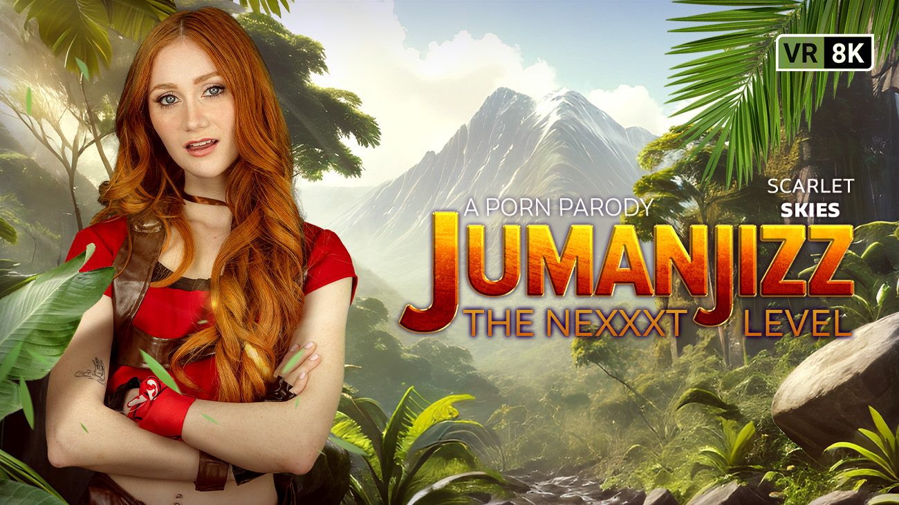 Scarlet Skies performs a POV blowjob outdoors in cosplay for VR Conk Jumanjizz 2 The Nexxxt Level 60 FPS