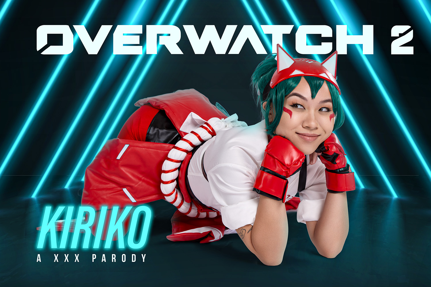 Kimmy Kimm as Kiriko performs a POV blowjob in an Overwatch 2 cosplay setting with 60 FPS VR production.