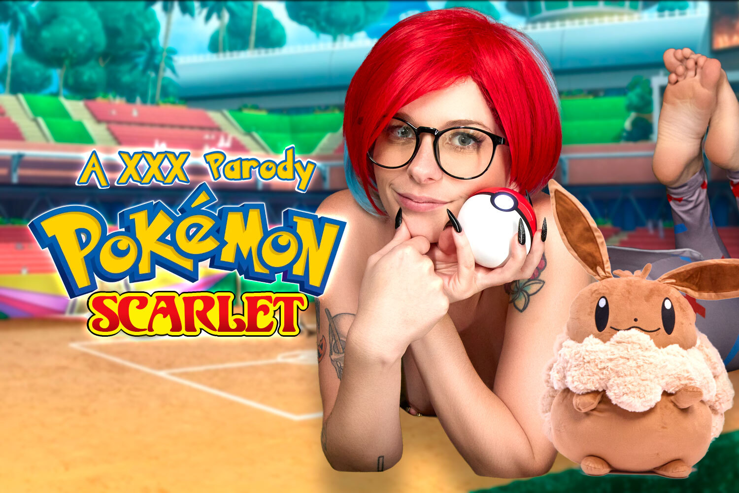 Kitty Lynn in Pokemon Scarlet cosplay performs a POV blowjob in 60 FPS VR video