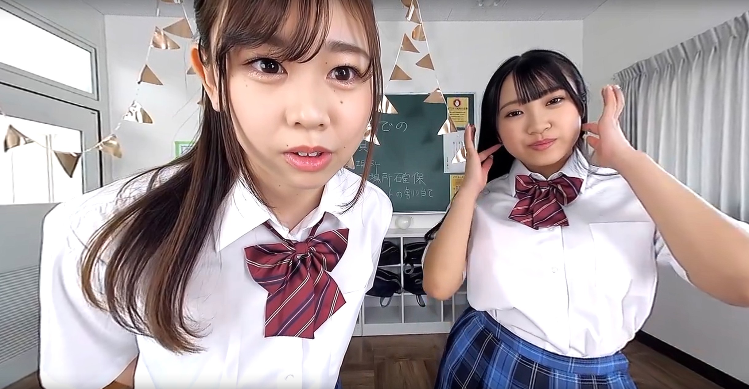 Group of maids engage in group sex with the viewer in a cafe setting, presented in 4K VR POV.